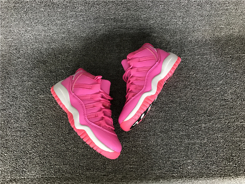 2016 Jordan 11 Retro Pink White Shoes For Kids - Click Image to Close