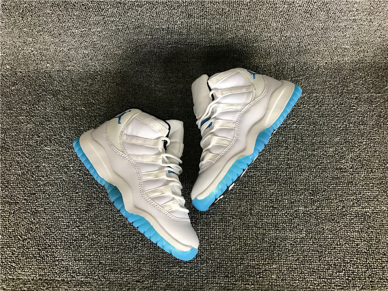 2016 Jordan 11 Retro White Blue Shoes For Kids - Click Image to Close