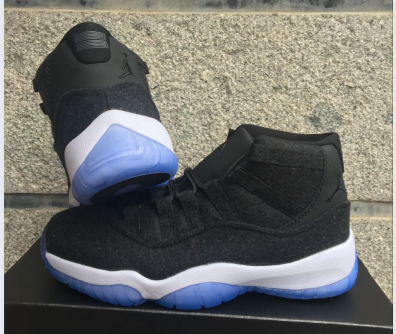 2016 Air Jordan 11 Retro Wool Black Blue Shoes