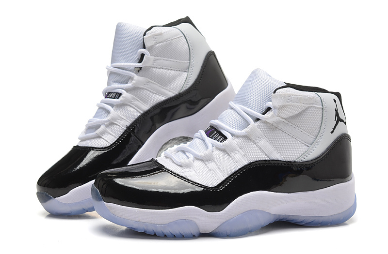 2015 New Women Air Jordans 11 White Black - Click Image to Close