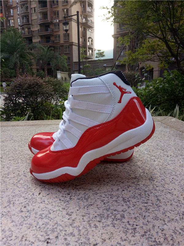 2016 Jordan 11 White Red Shoes For Kids - Click Image to Close