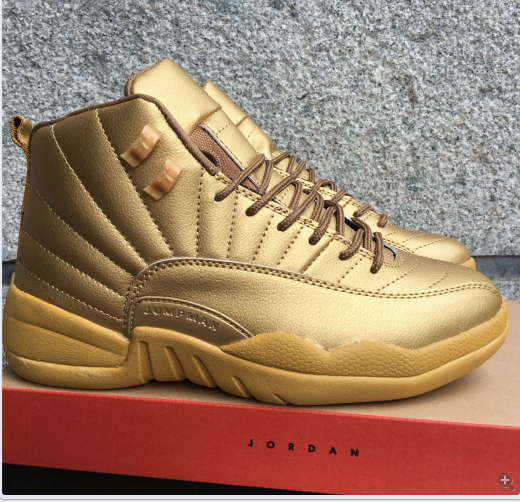 2016 Air Jordan 12 Retro All Gold Shoes - Click Image to Close