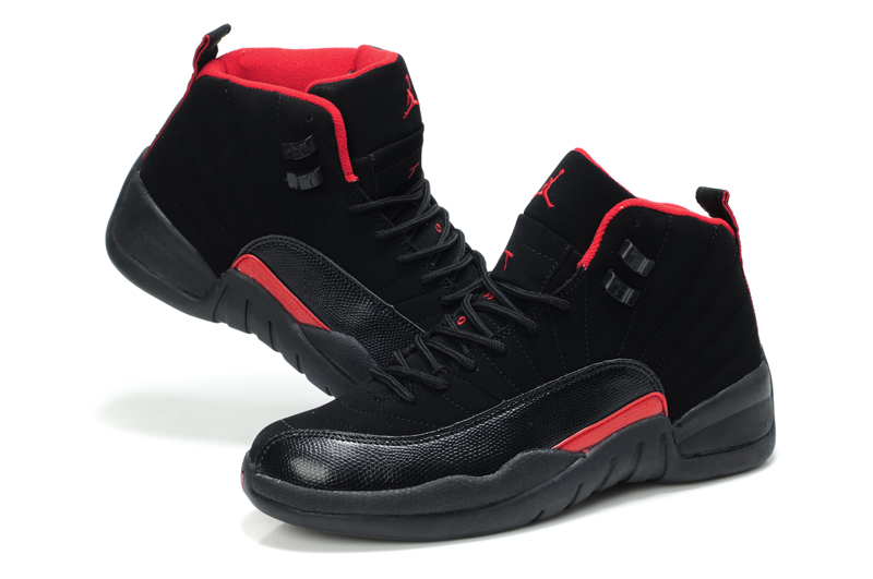 Air Jordan 12 Dark Black Red - Click Image to Close