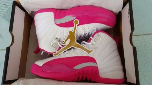 2016 Air Jordan 12 GS Vanlentine Day White Pink Shoes