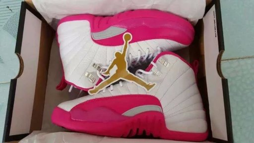 2016 Air Jordan 12 GS Vanlentine Day White Pink Shoes - Click Image to Close