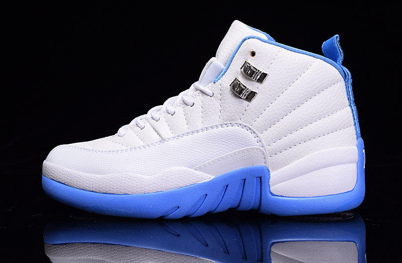 white black and light blue jordans