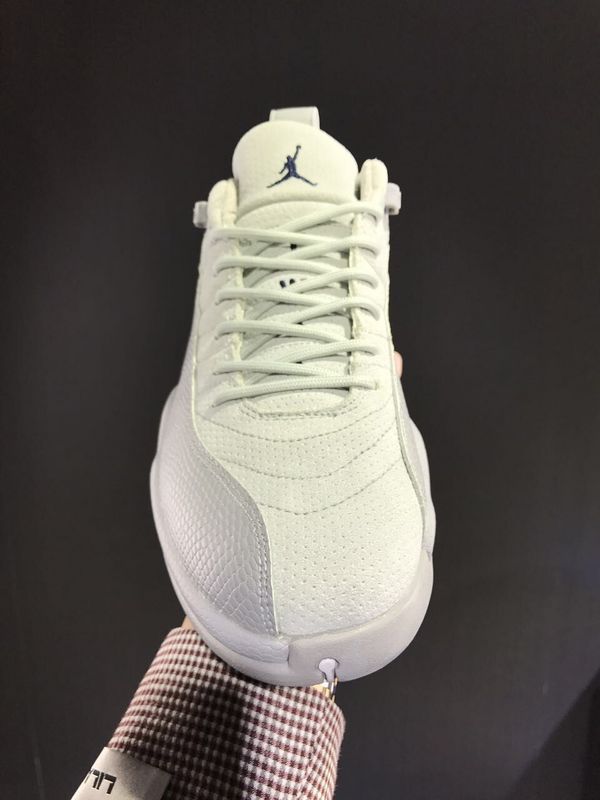 2016 Jordan 12 Low Georgetown White Grey Shoes