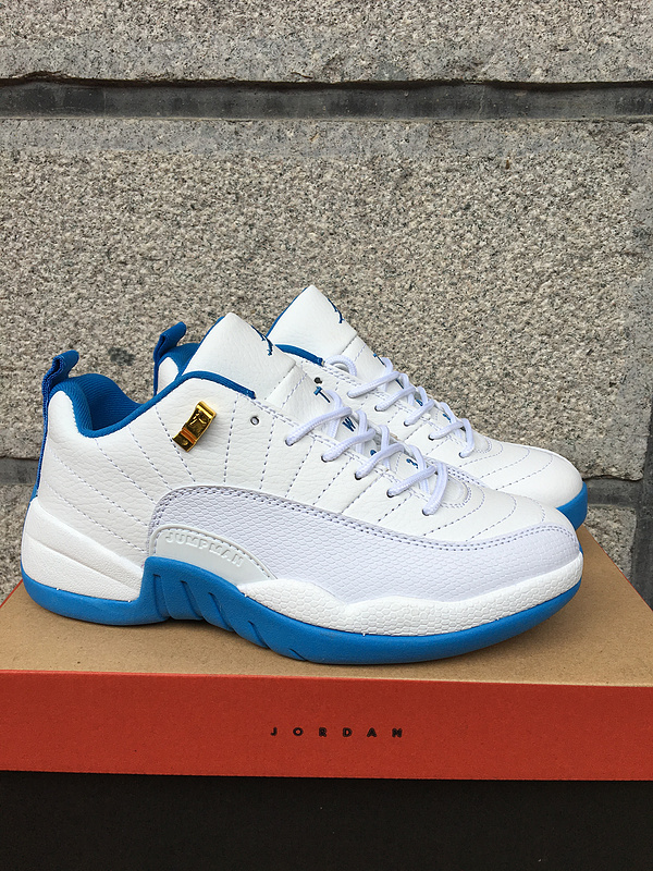 2016 Air Jordan 12 Low White Blue Shoes - Click Image to Close