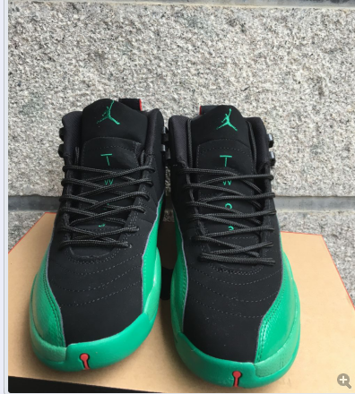 jordan 12 green and black