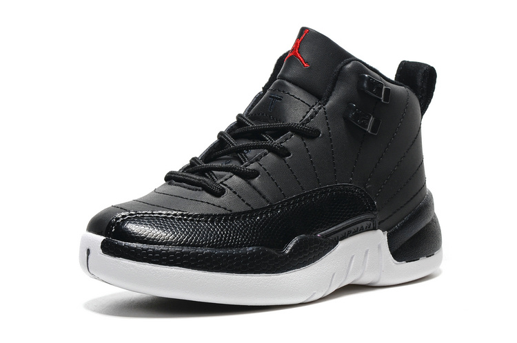 2016 Jordan 12 Retro Black White Red Shoes For Kids - Click Image to Close