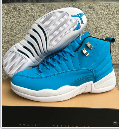 2016 Jordan 12 Retro Blue White Shoes