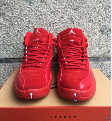 2016 Jordan 12 Retro Deer Leather All Red Shoes - Click Image to Close