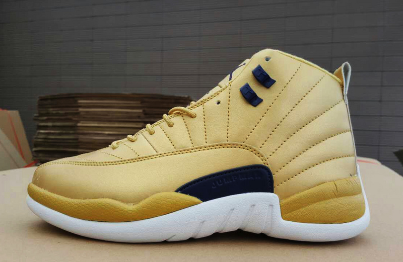 2017 Jordan 12 Retro Gold White Black Shoes