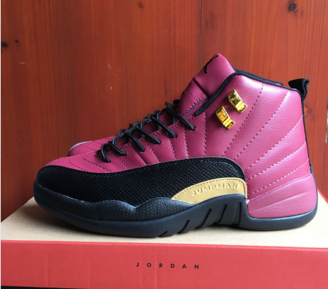 2017 Jordan 12 Retro Purple Black Gold Shoes