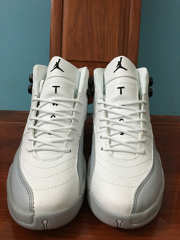 2016 Jordan 12 Retro White Grey Shoes - Click Image to Close