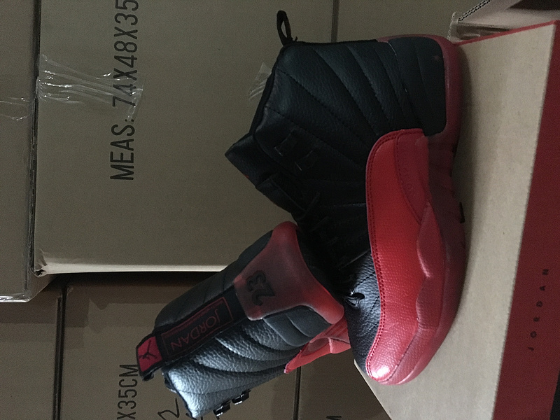 2016 Air Jordan 12 Transparan Sole Black Red