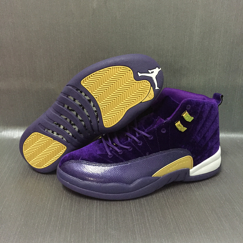 2017 Jordan 12 Velvet Purple Gold Shoes