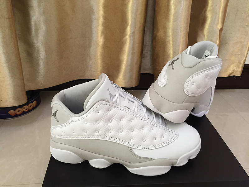 2017 Air Jordan 13 All White Grey Shoes