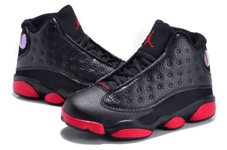 2015 New Black Red Jordans 13 For Kids - Click Image to Close