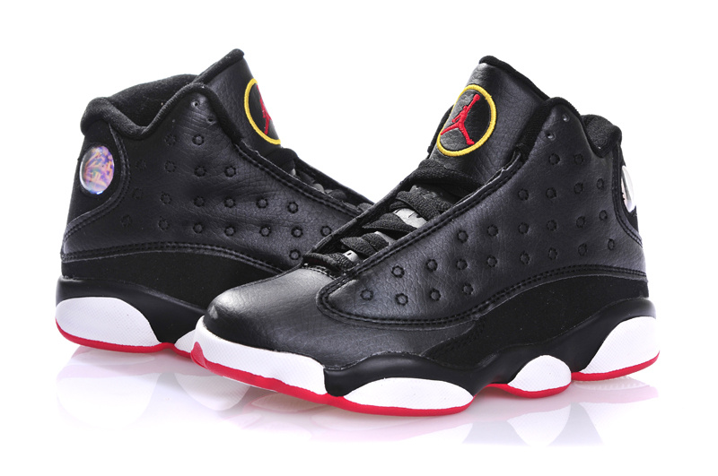 2015 New Black White Red Air Jordans 13 For Kids