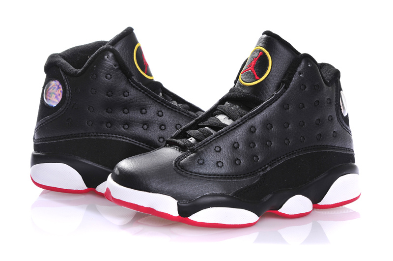 2015 New Black White Red Air Jordans 13 For Kids - Click Image to Close