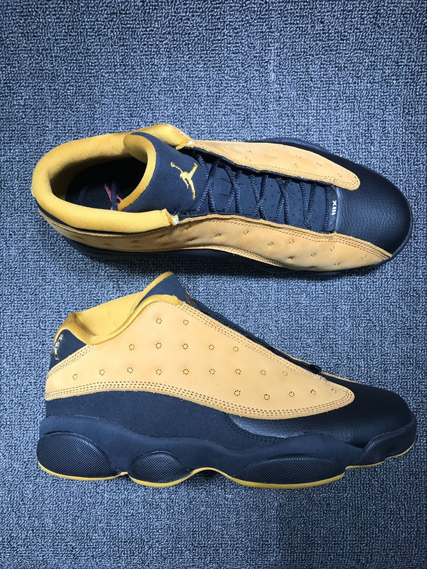 2017 Jordan 13 Low Wheat Yellow Black Shoes