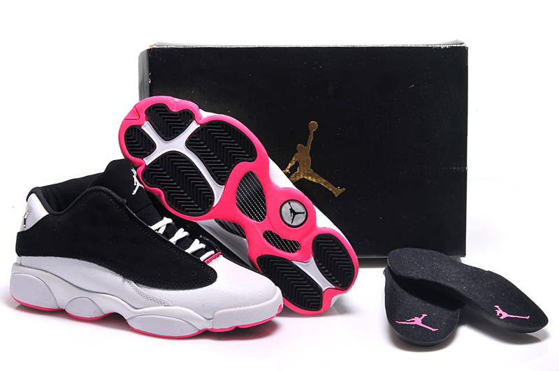2015 Air Jordan 13 Low White Black Pink For Women