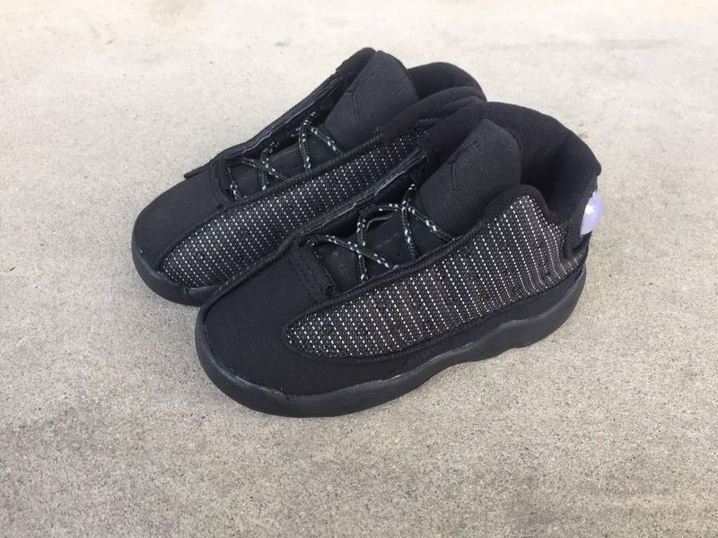 2016 Jordan 13 Retro All Black Shoes For Kids