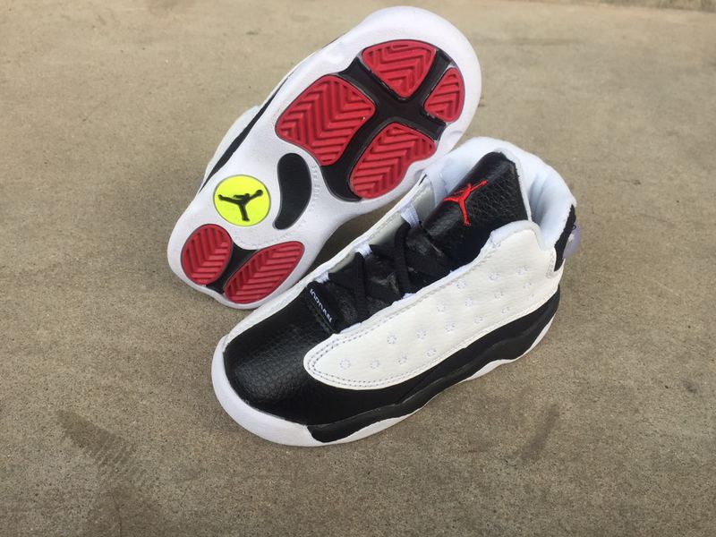 2016 Jordan 13 Retro White Black Red Shoes For Kids - Click Image to Close