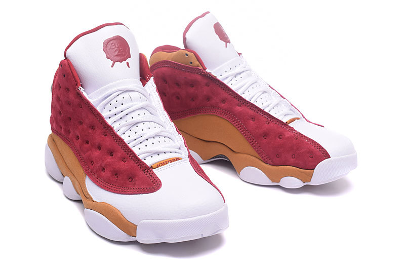 2017 Jordan 13 Retro White Wine Red Yellow Shoes - Click Image to Close