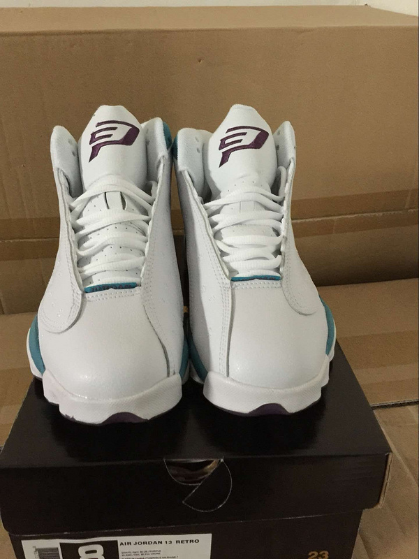 2015 Air Jordan 13 White Baby Blue Purple Shoes