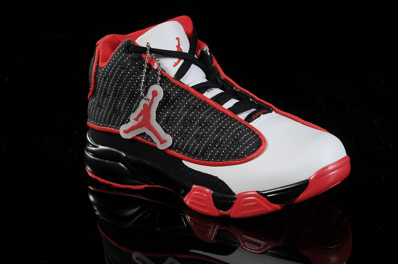 New Air Jordan 13 White Black Red For Kids - Click Image to Close