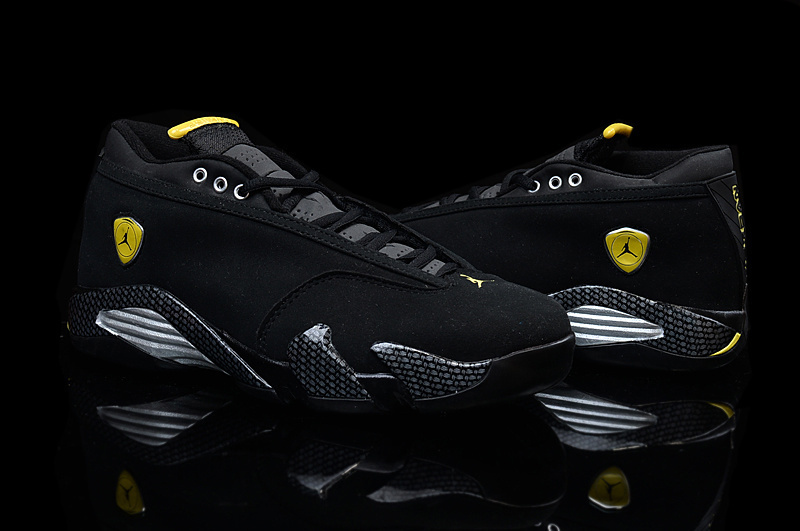 Latest Air Jordan 14 Low Black Yellow For Women - Click Image to Close