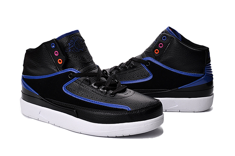 New Air Jordan 2 Retro Black Blue Shoes - Click Image to Close