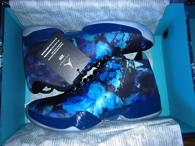 Air Jordan 29 Blue Black Paiting - Click Image to Close