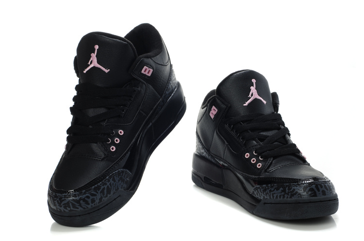 New Air Jordan 3 All Black For Women - Click Image to Close