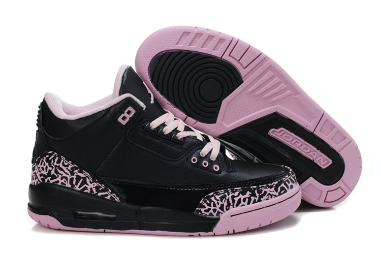 New Air Jordan 3 Black Pink For Women - Click Image to Close