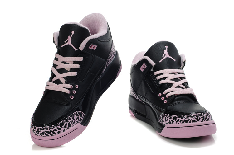 New Air Jordan 3 Black Pink For Women - Click Image to Close