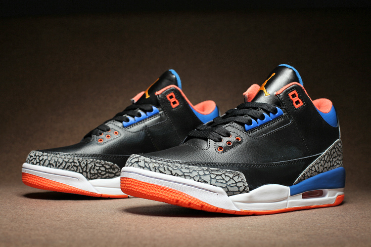 2016 Air Jordan 3 Retro Black Cement Grey Orange Nike Air Logo - Click Image to Close