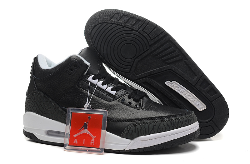 New Air Jordan 3 Retro Black Cement White Shoes - Click Image to Close