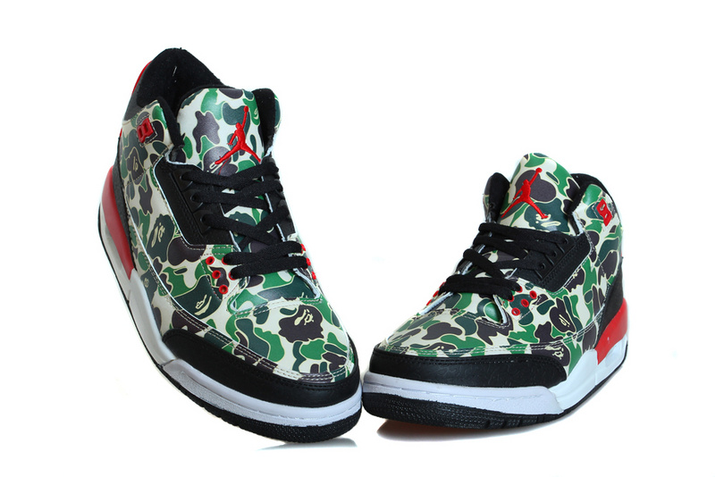 2015 Air Jordan 3 Retro Hero Warrior Green Black Red Shoes