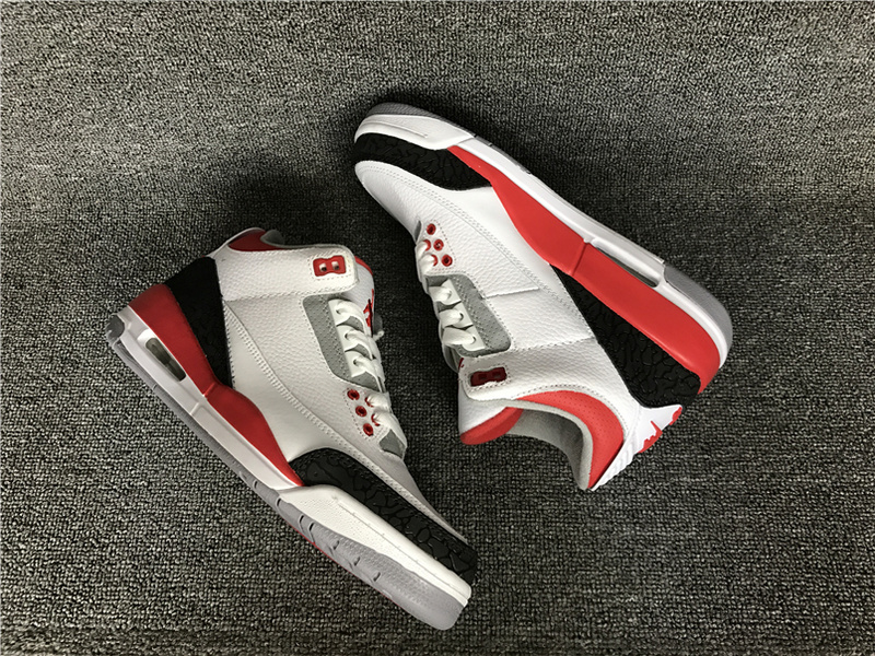 2016 Jordan 3 Retro White Red Black Shoes