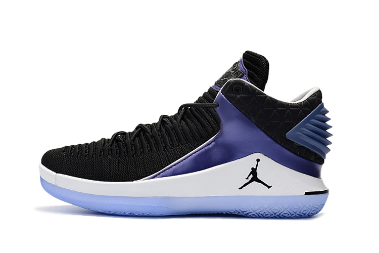 2017 Jordan 32 Low Black White Blue Shoes
