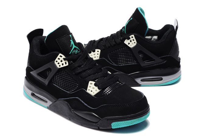 New Air Jordan 4 Black Blue Shoes - Click Image to Close