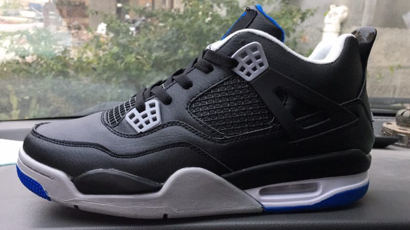 2017 Jordan 4 Black Roayl Blue Shoes