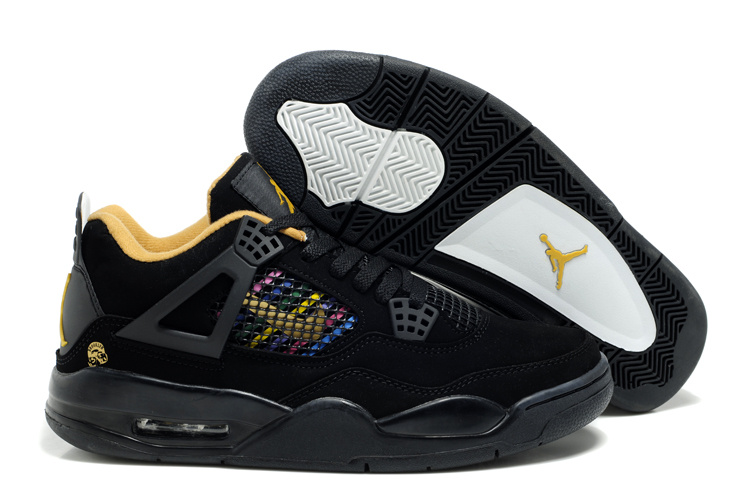 New 2012 Air Jordan 4 Black Yellow Shoes