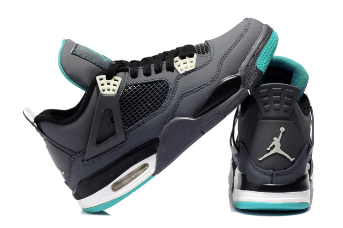 New Air Jordan 4 Grey Blue Shoes