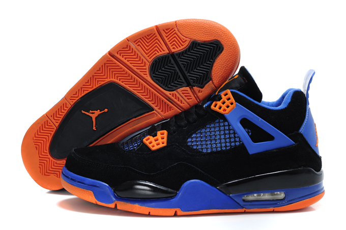 Air Jordan 4 Suede Black Blue Orange Lin Edition - Click Image to Close