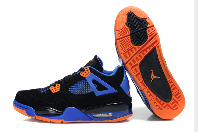 Air Jordan 4 Suede Black Blue Orange Lin Edition