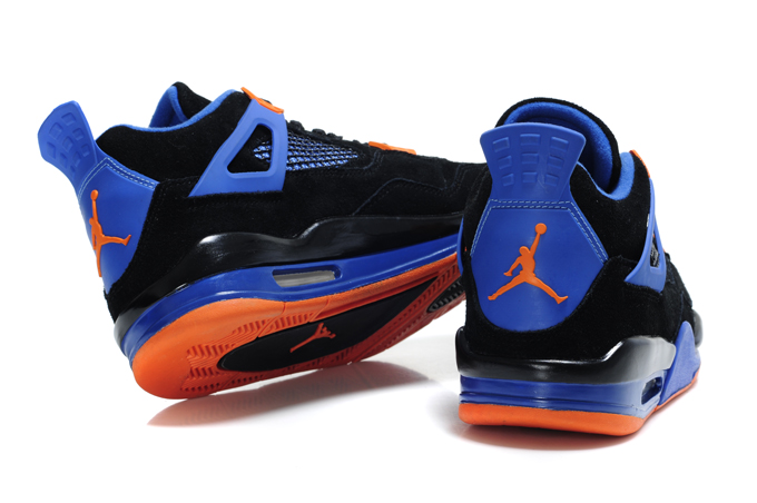Air Jordan 4 Suede Black Blue Orange Lin Edition - Click Image to Close